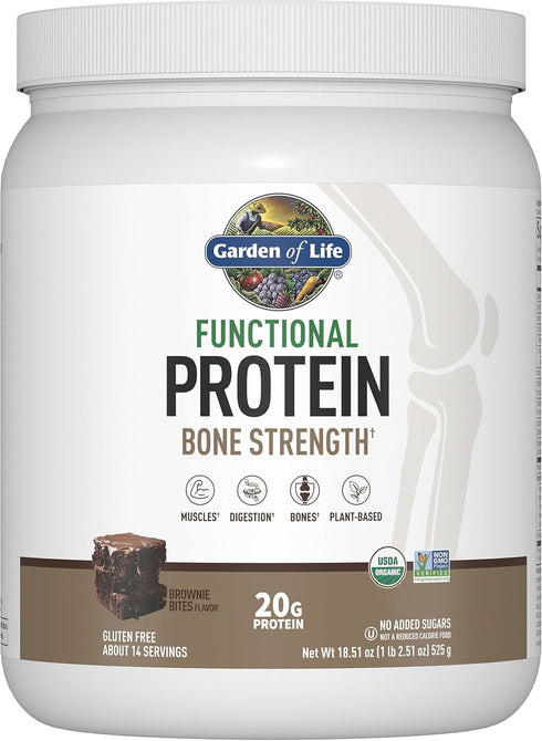 Garden of Life Organic Vegan Protein Powder - 20g Plant Based Protein with Calcium, D3, K2 MK-7, Magnesium, Prebiotics,