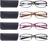 DOOViC 4 Pack Blue Light Blocking Computer Reading Glasses, Anti Eyestrain Flexible Lightweight Readers 2.25 Strength
