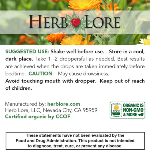 Herb Lore (2 oz) Skullcap Tincture Organic - Alcohol Free Liquid Sleep Aid and Nervous System Support with Scutellaria