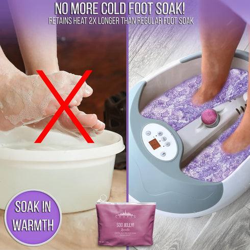 SOO Jelly Pedicure Packs - Moisturizing Foot Soak for Feet, Jelly Spa Pedi Soak, Foot Gel for Soaking - Lavender