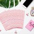 KTHONIOMANTE 200PCS 2 Pack, 4.5x8 Inch Pink and White Stripe Guest Napkins, Ply Disposable Paper Striped Dinner Hand