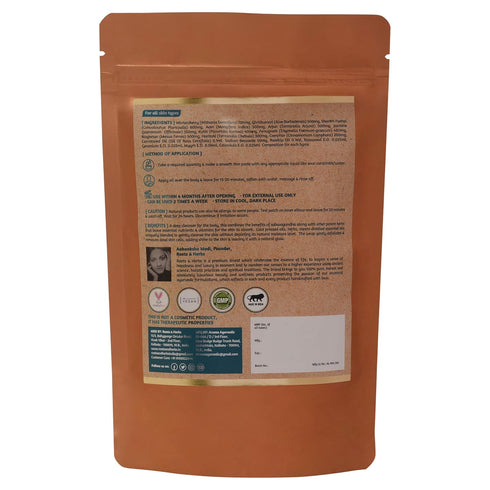 ROOTS AND HERBS Ayurvedic Body Wrap Shower Powder for Women & Men - Vegan, Paraben Free, No SLS