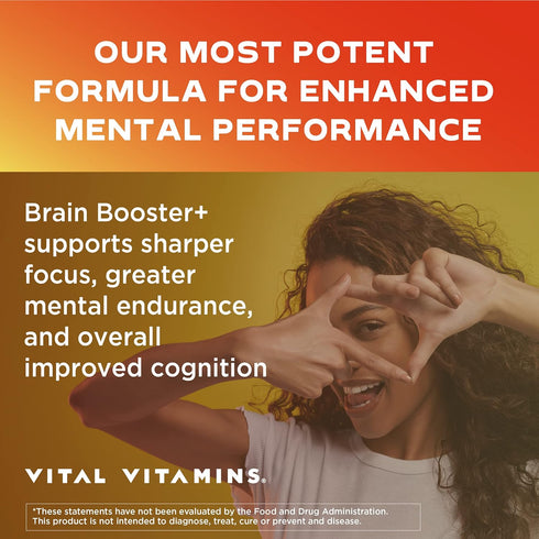 Vital Vitamins Brain Supplements for Memory & Focus - Nootropic Brain Health with Lion's Mane - 60 Count