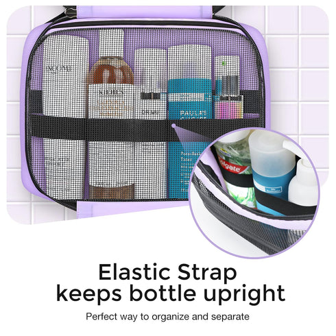 Maliton Travel Toiletry Bag for Women, Hanging Organizer with 4 Compartments, Portable Waterproof Compact Bathroom Bag