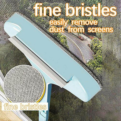 SCGRHP 2 1 Mesh Screen Cleaner - in Window Cleaner Brush, Glass Cleaning Scraper, Dual Purpose, Extendable (Blue)