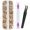 Canvalite 1500PCS Champagne Rhinestones, Flat Back Gems with Tweezers and Dotting Pen for Nail Art and Crafts
