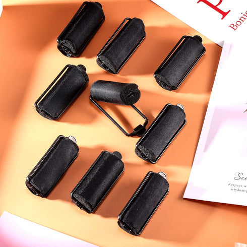Syhood 18 Pcs Satin Rollers for Black Hair, Foam Sponge Curlers for Hairdressing Styling, 1.18 Inch
