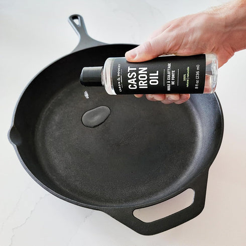CARON & DOUCET Cast Iron Seasoning & Cleaning Oil, 100% Plant-Based & Food Grade, 8oz