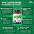 Zazzee USDA Organic Wild Blueberry 10:1 Extract - 5000 mg Strength, 120 Vegan Capsules