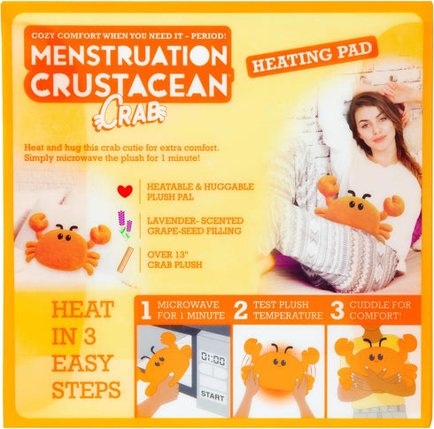 Menstruation Crustacean Crab, Lavender Scented Microwaveable Heating Pad for Period Cramps