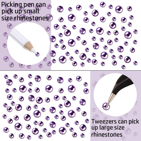 LPBeads 3456 Pieces Tanzanite Flat Back Round Crystal Rhinestones - 6 Sizes for Crafts, DIY with Tweezers