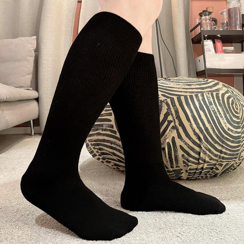 Ioryzek Bariatric Diabetic Socks for Men Women, Extra Wide Calf Non Binding Socks for Swollen Feet, Lymphedema Socks