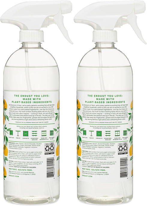 Endust Plant-based Multi-surface Dusting & Cleaning Spray, 24 Fl Oz (Pack of 2)