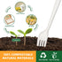 100% Compostable Forks, 7" Heavy Duty Cutlery, 150pcs BPI Certified Eco-Friendly Biodegradable Utensils, Ivory White