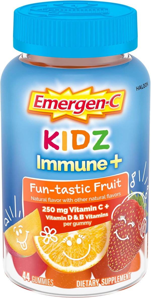 Emergen-C Kidz Vitamin C Immune Support Gummies Fun-Tastic Fruit 44CT includes Zinc,