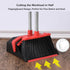 Upgrade Broom and Dustpan Set with 51'' Long Handle, Large Brooms and Dust Pans for Lobby Kitchen Office Restaurant
