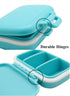 Small Pill Box Supplement Case for Pocket or Purse - 3 Removable Compartments Travel Medication Organizer (Blue)