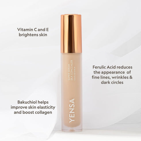 YENSA Super Serum Silk Concealer - Age-Defying Asian Skincare, Natural Superfood Ingredients (Light 2) - .20 fl oz