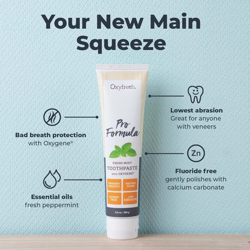 Oxyfresh Pro Formula Fresh Mint Toothpaste – Gentle Low Abrasion, Cosmetic Fluoride Free, 5.5 oz.