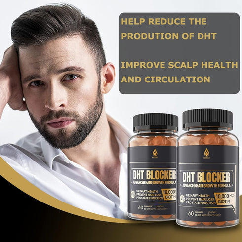 Envy Deal DHT Blocker Gummies Hair Growth Supplement, 10000 mcg Biotin & Saw Palmetto, 2Pc/120ct for Men & Women