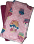 Set of 6, Cupcake Design Microfiber Kitchen Towels/Bar Mop, Ultra-Absorbent & Fast