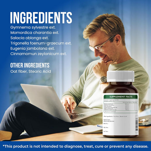 Herbal Destination 60 GlucoSuprs Hrx - Gymnema, Bitter Melon, Salacia, Fenugreek, Cinnamon and Jambolan - Capsules