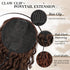 Curly Ponytail Extension Drawstring 16 Inch for Women, Natural Black Mixed Medium Auburn Clip-in Hairpiece