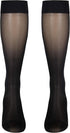 NuVein Sheer Compression Stockings, Women's Medium, 15-20 mmHg Support, Closed Toe, Knee High, Black