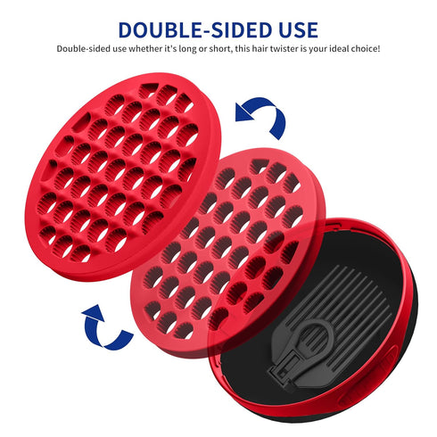 Silicone Curl Brush Set (Red) | Magic Curly Hair Brush, Africa Comb, Afro Pick, Wave Curler Tool for Men, Women, Boys,