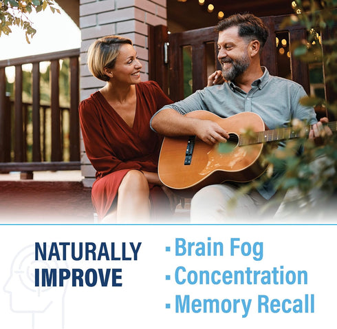 Natural Brain Booster for Memory, Concentration & Brain Health, Extra Strength Plant-Based Focus Supplement, 60 capsules