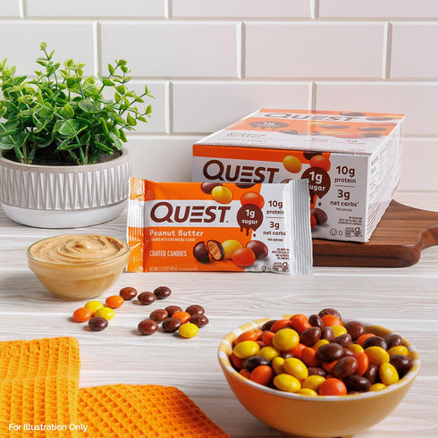 Quest Nutrition Coated Candies, Peanut Butter, 1g Sugar, 10g Protein, Gluten Free, Keto Friendly, 12 Count