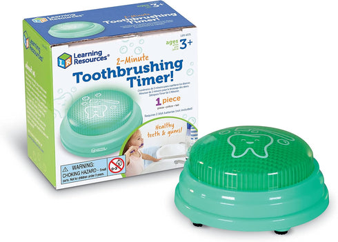 Learning Resources 2-Minute Toothbrushing Timer, 1 Piece, for Kids Dental Health, Toddler Timer for Bathroom Use