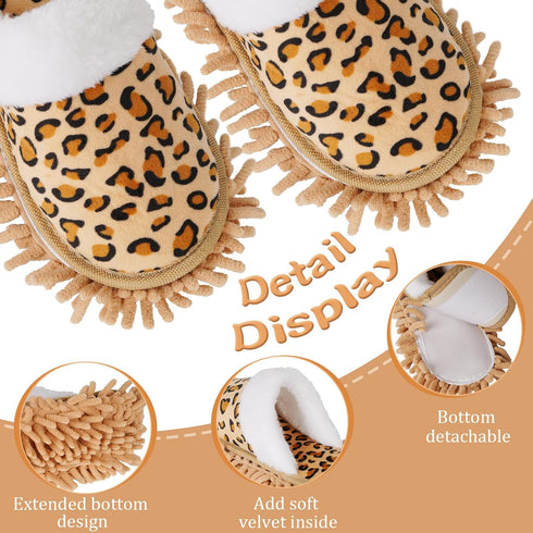 Microfiber Mop Slippers for House Floor Dusting (Women 7-9/Men 5-7) Kitchen Office