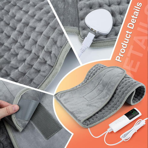 Heating Pad for Back Pain Relief, Electric Wearable Heating Pad for Neck, Shoulder, Menstrual Waist Heat Pad Wrap
