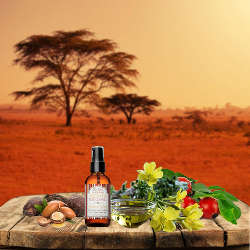 Shea Terra Argan and Rose Complex Serum of Youth | Nutrient-Rich All Natural Oil for Youthful Skin – 2 oz