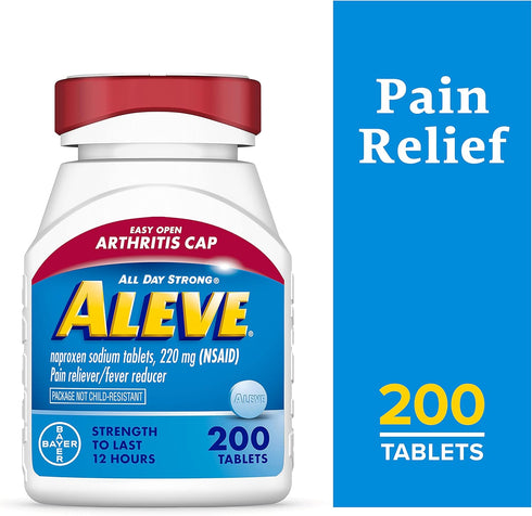 Aleve Easy Open Arthritis Cap Tablets - Naproxen Sodium for Pain Relief, 200 Count