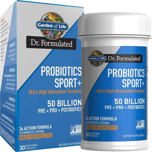 Garden of Life Dr Formulated Sport Probiotics - 50 Billion CFU Digestive Supplement for Women & Men Athletes