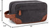 Vorspack Dark Grey Toiletry Bag Hanging Dopp Kit for Men, Water Resistant Canvas Shaving Bag with Large Capacity