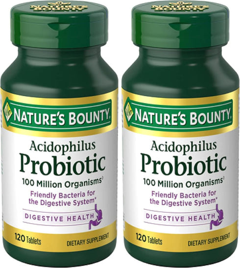 Nature's Bounty Lactobacillus Acidophilus Probiotic Supplement - Daily Probiotic for Women/Men Digestive