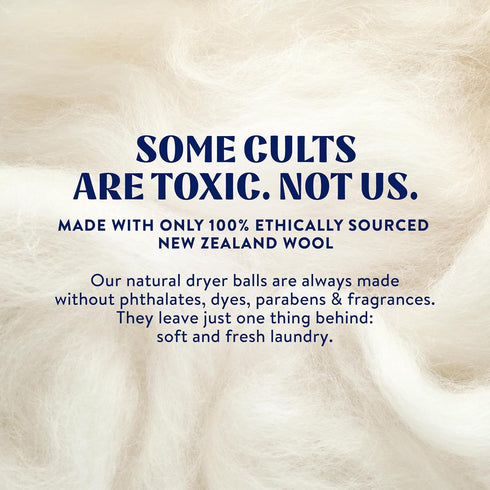 Cleancult Wool Dryer Balls (3 Count) - 100% New Zealand Wool, Biodegradable, Shorten Dry Times, Lasts up to 1000 Loads