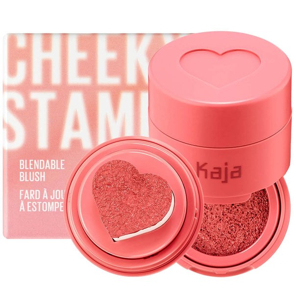 Kaja Blush - Cheeky Stamp Gift, 7 Shades, Buildable & Blendable with Heart-shaped Applicator, 03 Bossy, 0.17 Oz