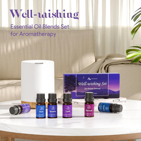 ASAKUKI Essential Oils Blends Set for Diffusers - 6 x 10ml Aromatherapy Oils for Candle Making and Humidifiers.