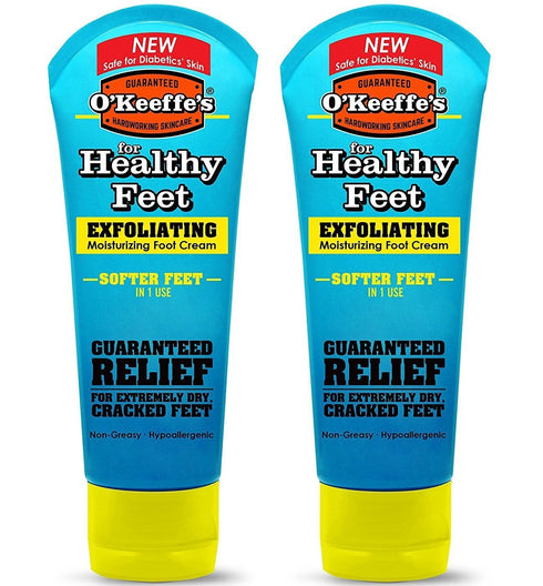 O'Keeffe's Healthy Feet Exfoliating Foot Cream, 3 oz. Tube, 2 Pack