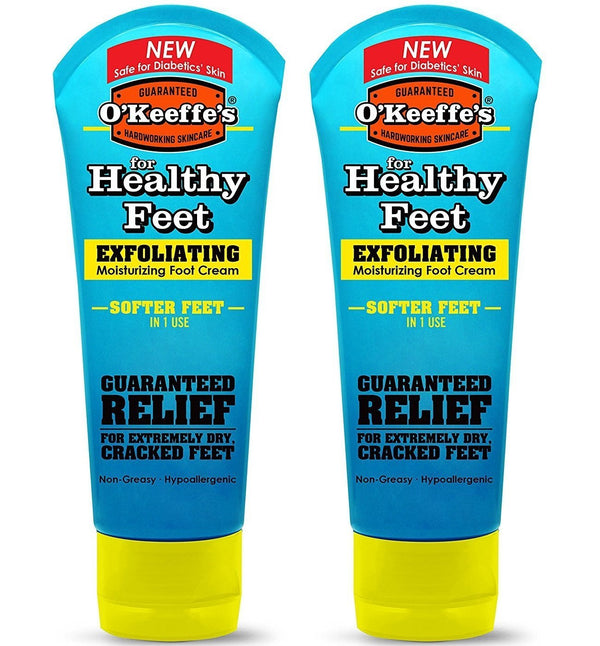 O'Keeffe's Healthy Feet Exfoliating Foot Cream, 3 oz. Tube, 2 Pack
