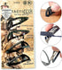 Tactical Hair Clips 4 Pack - Black Multitool Snap Barrettes with Laser Engraved Design