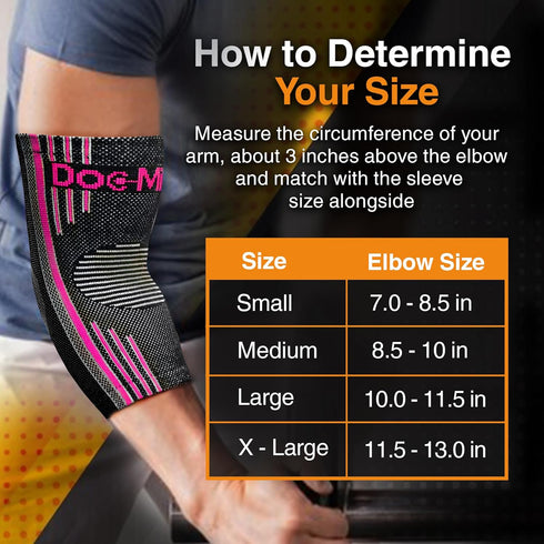 Doc Miller Compression Elbow Brace: Support for Tendonitis, Bursitis, Tennis, Arthritis, Workouts - 2 Packs, Pink,