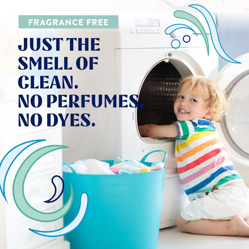 Concentrated Liquid Laundry Detergent Soap, 64 Loads (32 oz), Eco-Friendly, Fragrance Free, No Harsh Chemicals
