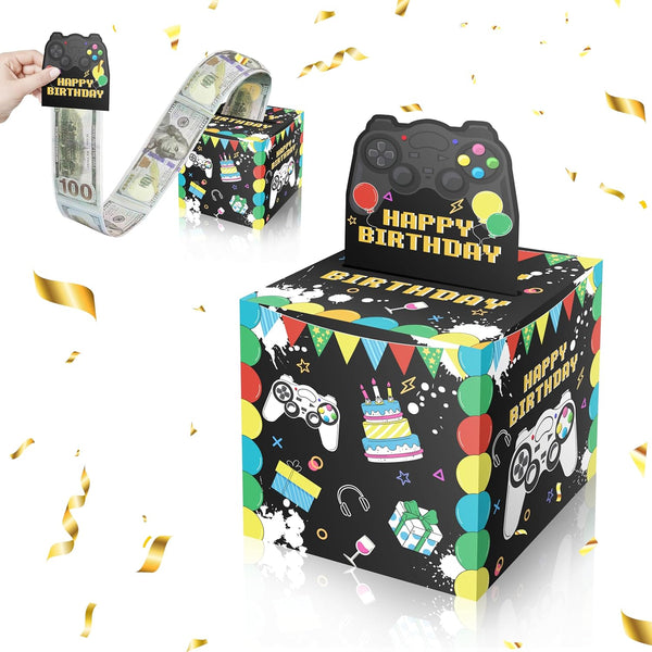 ISOVF Money Box for Cash Gift Birthday, Surprise Video Game Money Pull