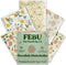 FEBU Swedish Dishcloths for Kitchen, 5 Pack Reusable Paper Towels, Washable Non-Scratch Cloths