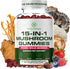 Yi Nutrition 15-in-1 Gummies 10:1 Immunity 90 Gummies Sugar-Free Mushroom Complex Extract - Lion's Mane, Cordyceps